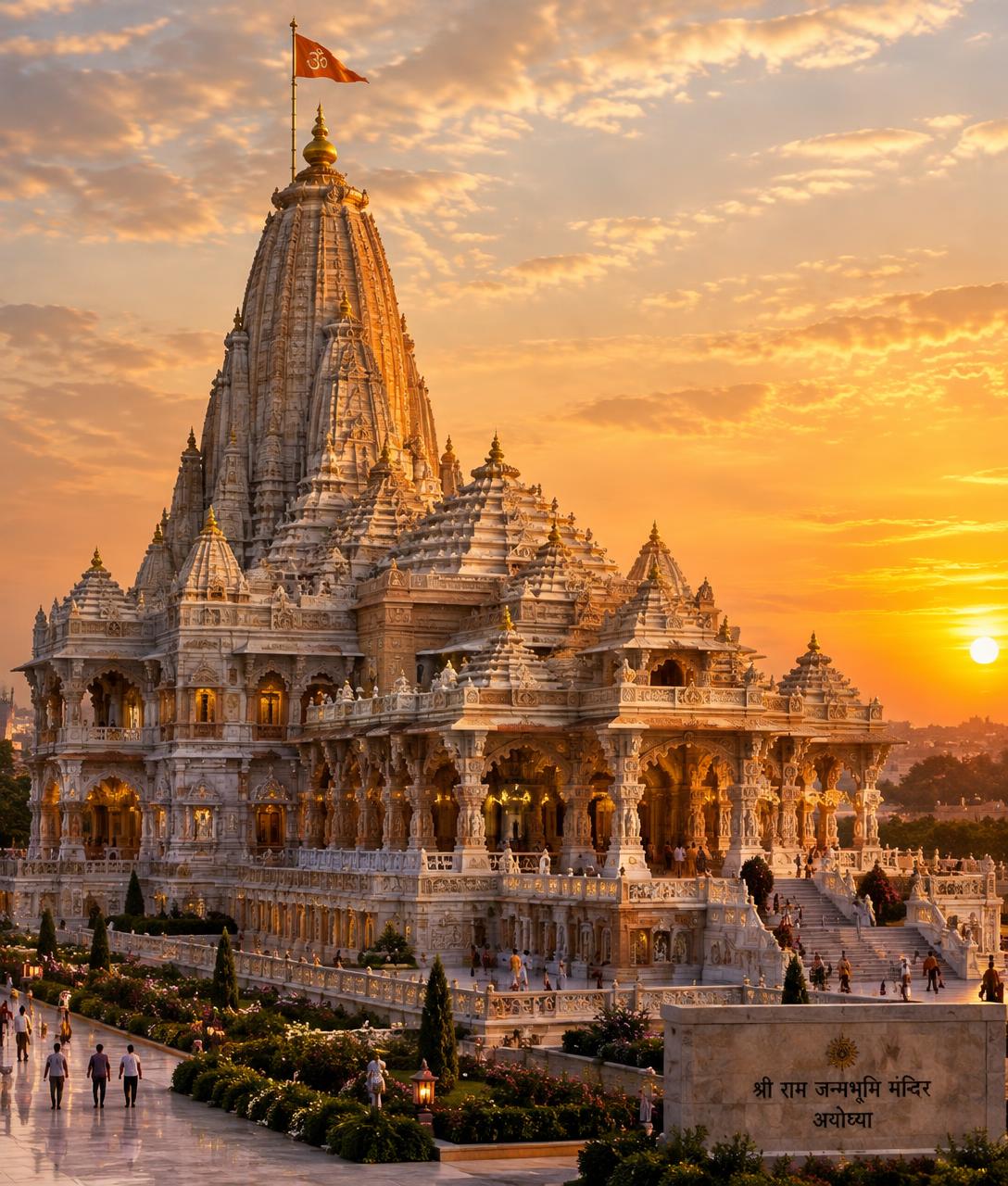 Ram Mandir at Ayodhya at golden hour